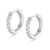 KRKC&CO フープピアス 15mm メンズピアス レディース シルバー925 金属アレルギー対応 両耳 ジルコニア 14k金メッキ ラウンドフープ シンプル メンズ レディース イヤリング CZダイヤ アクセサリー プレゼント (CZシルバー)