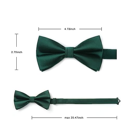 Image of HISDERN Bow Ties for Men Pretied Bowties Classic Formal Business Bow Tie Adjustable Tuxedo Bowtie for Wedding Party