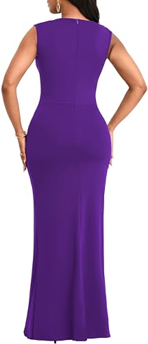Image of SxClub Formal Dress for Women Cocktail Sexy Bodycon Sleeveless Evening Party Floor Length Long Prom Dresses