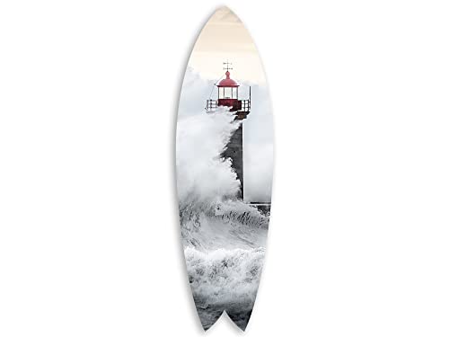 DECLINA, Surfbrett, dekorativ, Wanddekoration, Druck auf Aluminium, Surfbrett, Deko, Bretagne, 100 x 30 cm