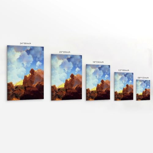 Affiche scène montagne Maxfield Parrish grand format toile déco - 2