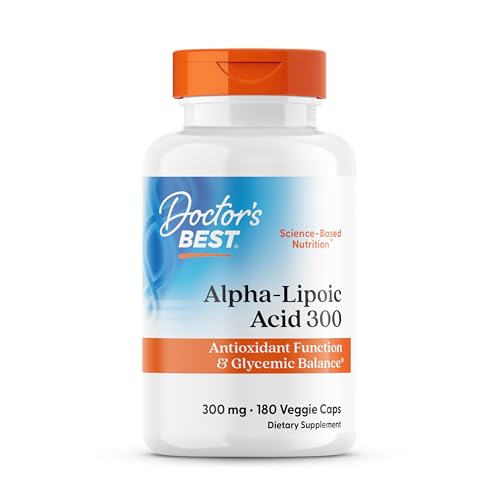 Doctors Best Alpha Lipoic Acid Supplement 300mg - Alpha-Lipoic Acid Caps for Men & Women ALA Antioxidant Support for Nerve Health Aids in Cellular Function Non GMO Gluten Free - 180 Veg Capsules