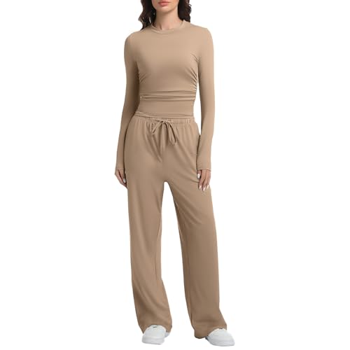 BOSECETA 2 Piece Lounge Sets for Women Fall Outfits Long Sleeve Wide Leg Tracksuits Womens Casual...