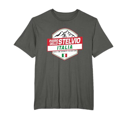 Ricordo delle vacanze in bicicletta Passo dello Stelvio da ricordare di aver completato questa leggendaria salita nella Regione Alto Adige e Bormio. Una fantastica maglietta da una vacanza in bicicletta in Italia, ottimo regalo ben fatto per uomini, donne, bambini, ragazzi e ragazze.