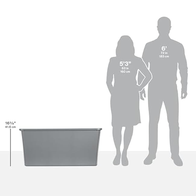 Plastic Storage Bin 50 Gallon with Snap-on Lid Plastic Latching Box for Storage, Gray