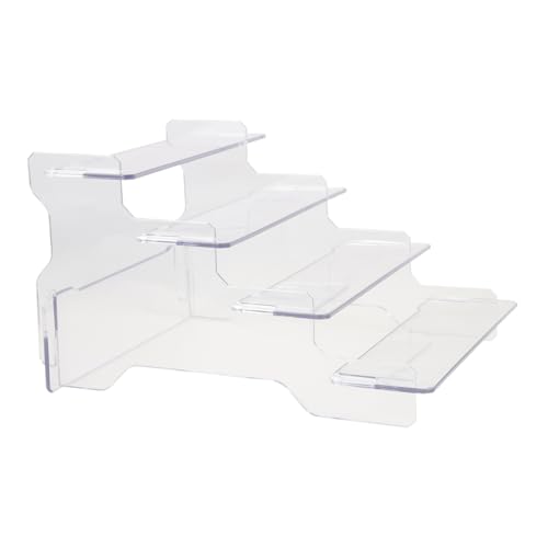 Levemolo Dessert Display Rack Plastic Riser Shelf for Desktop Toy Model Rack Stylish Showcase Risers