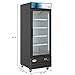 KoolMore MDR-1GD-23C Commercial Glass 1 Door Display Refrigerator Merchandiser - Upright Beverage Cooler with LED Lighting - 23 Cu. Ft., Black