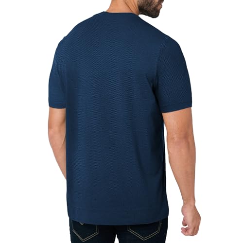 Men's Lightweight Short Sleeve Pullover - Casual Knit Thin Crew Neck Sweater, Perfect Basic Top for Fall3