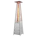 EAST OAK Pyramid Patio Heater, 48,000 BTU Outdoor Patio Heater All Stainless Steel, Quartz Glass Tube Propane Heater for Commercial & Residential, Triple Protection System, With Wheels, 2024 Upgrade