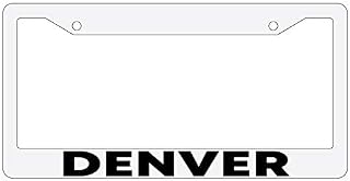 Denver White Plastic License Plate Frame DG
