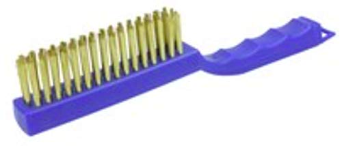 Image of Weiler 73218 Hand Wire Scratch Brush, .012 Brass Wire Fill, Plastic Handle, Made in The USA (Pack of 12)
