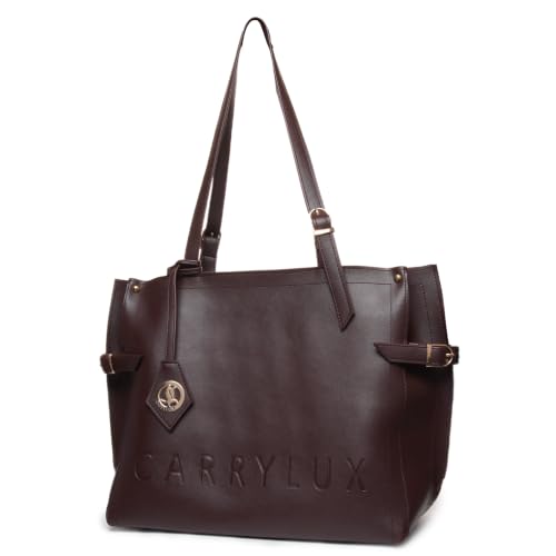 Image of Carrylux Women's Soft PU Tote Bag | Large Single Compartment Shoulder Handbag with Adjustable Strap | Office, College & Casual