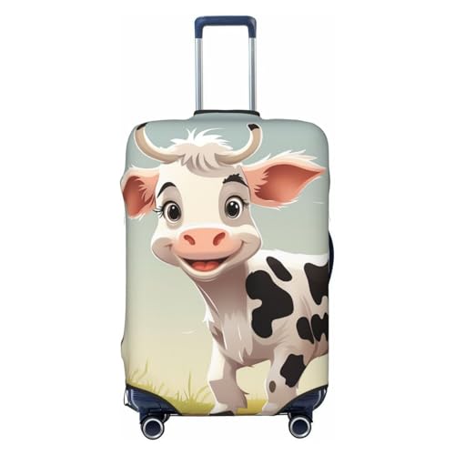 Travel Luggage Cover Elastic Anti-Scratch Suitcase Protector Washable Travel Suitcase Cover Cute Cartoon Cow Luggage Protector Fits 18-32 Inch Suitcase