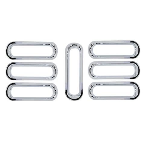 Image of Chrome JK Grill Inserts Front Grille Mesh no Mesh Cover Guard for Jeep Wrangler JK 2007-2017 Clip-on Grille Accessories