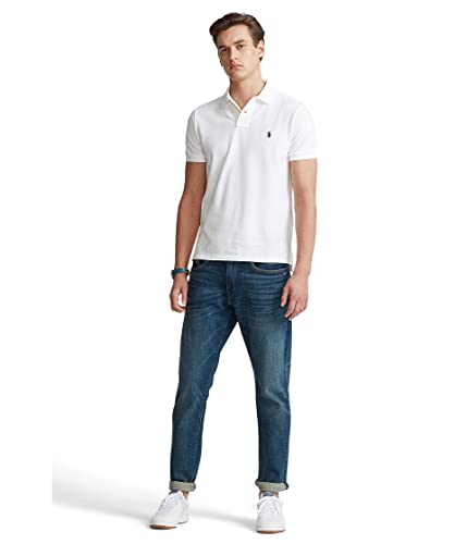 Image of POLO RALPH LAUREN Custom Slim Fit Mesh Polo White MD