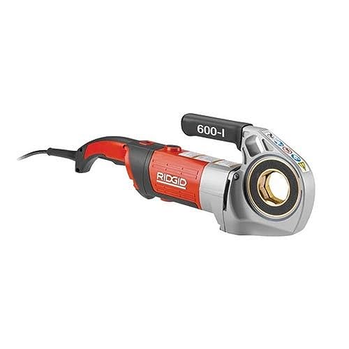 RIDGID 44913 600-I Handheld Power Drive Pipe Threading Machine with Carrying Case and Dual V-Jaw Support, 1/8