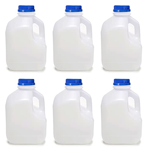 ljdeals 32 oz Plastic Jugs with lids for Milk, Juice, Water, Tea, Sports Bottles with Tamper Evident Caps Pack of 6, BPA Free, Made IN USA
