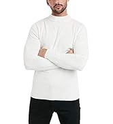 KINGBEGA Mens Casual Slim Fit Basic Tops Knitted Thermal