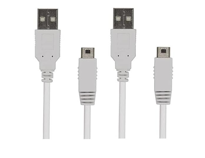 WICAREYO Lot de 2 câbles d'alimentation USB pour manette de jeu Wii U 1,2 m