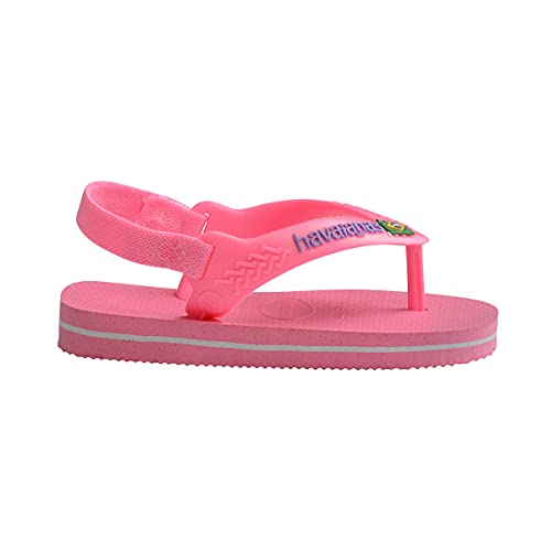 Chinelo Brasil Logo, Havaianas, Bebê Meninas, Rosa Cristal, 22