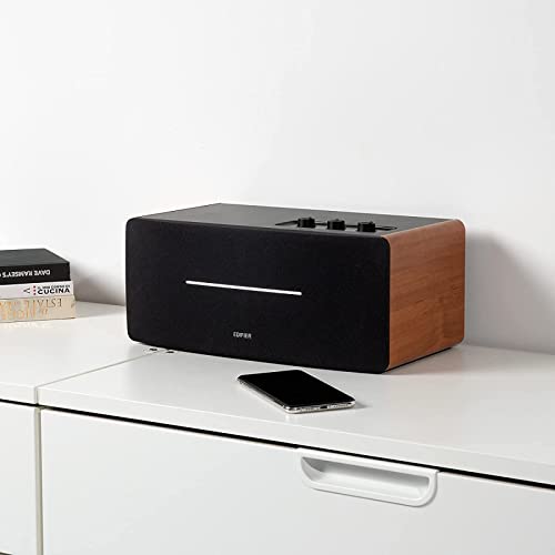 Edifier D12 Bücherregal-Lautsprecher - Integrierter Desktop-Stereo-Bluetooth-Lautsprecher - Drahtloser Computer-Lautsprecher für den Desktop-Einsatz - 70 Watt RMS mit Subwoofer-Line-Out - Holzgehäuse – Bild 6
