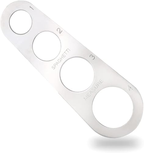 Dosaspaghetti in Acciaio Inox, Misura Spaghetti in Acciaio Inossidabile, Misuratore di Spaghetti in Acciaio Inox a 4 Fori, Gadget per il Controllo Delle Porzioni di Pasta