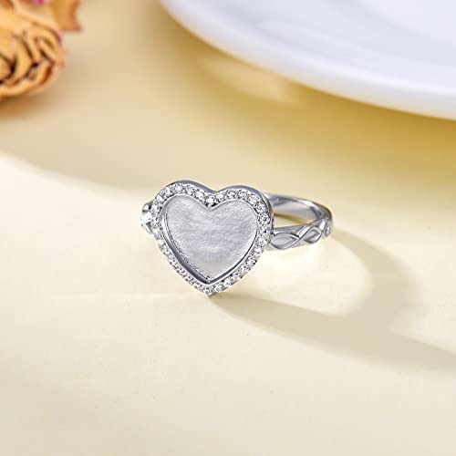 Custom Photo Ring 925 Sterling Silver Personalized Picture Ring Birthstone Ring Promise Rings Anniversary Jewelry Gift for Her Women Lover4