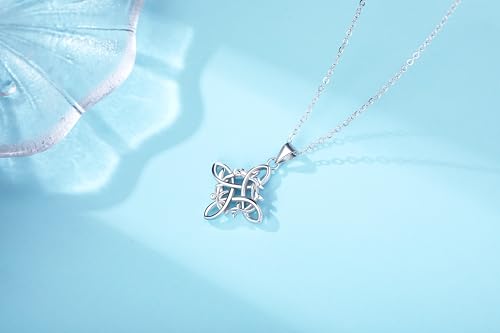 Witches Knot Necklace Nudo De Bruja Pendant Original Tetragrammaton Amuleto de Proteccion 925 Sterling Silver Wicca Moon Irish Celtic Jewelry for Women4