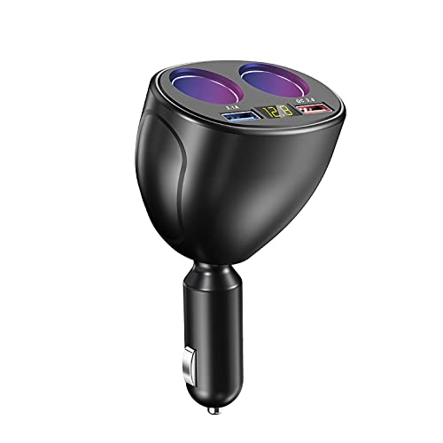 Image of Car Charger, 120W Car Cigarette Lighter Splitter with QC3.0 & 3.1A USB Ports 12V /24V Car Charger Car Lighter Adapter with LED Voltage Display Car Charger Fast Charging for GPS Dash Cam