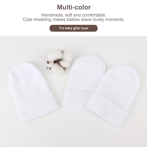 Newborn Baby Girl Hats Soft No Scratch Cotton Toddler Infant Beanie Caps Newborn Hospital Hat for Boy Girl 0-6 Months4