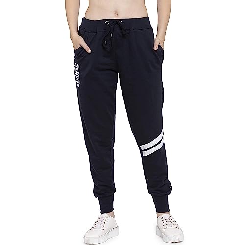 Image of UZARUS Women's Cotton Slim Fit Joggers Track Pants with 2 Zippered Pockets