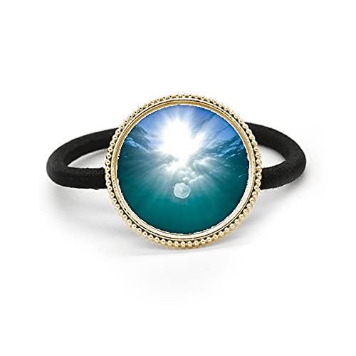 Atadura de pelo de metal plateado tocado de mujer con diseño de agua