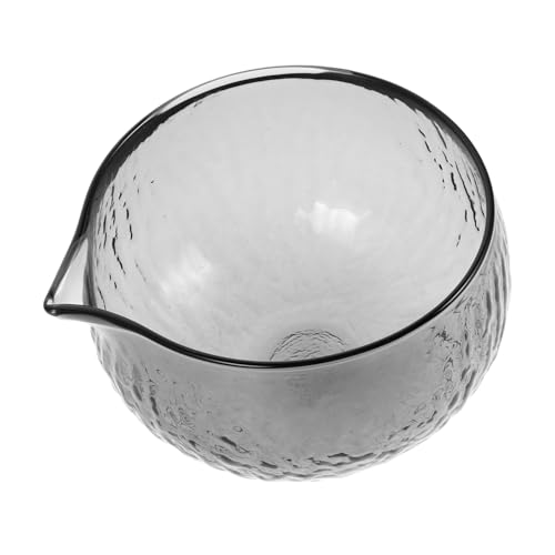 FELTECHELECTR Hammered Glass Japanese Matcha Tea Bowl with Spout Traditional Teaware for Chinese Tea Ceremony Elegant Glass Matcha Cup for