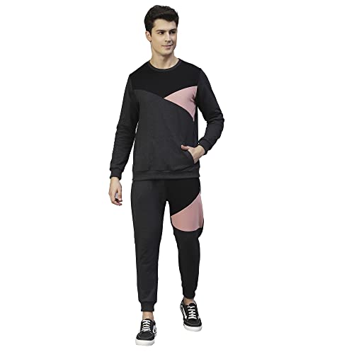 Image of Rigo Round Neck Full Sleeve Terry Track Suit For Men | Regular Fit Plus Sizes Tracksuit for Men's | Co-ord Set For Men