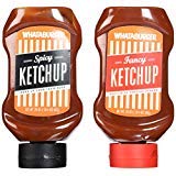 Whataburger Paquete variado de ketchup Whataburger Spicy Ketchup y 1 salsa de tomate original Whataburger - Paquete de 4