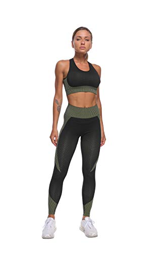 image for YZMJAFU Women's Tracksuit Workout Outfits - Seamless High Waist Leggin