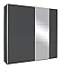 Rauch Möbel Kronach Schrank Schwebetürenschrank, 2-türig, Grau Metallic mit 1 Spiegel, inkl. Zubehörpaket Basic 2 Kleiderstangen 2 Einlegeböden, BxHxT 218x210x59 cm