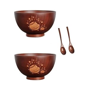 Huachaoxiang 2er Set Holz Suppen-Müsli-Schalen