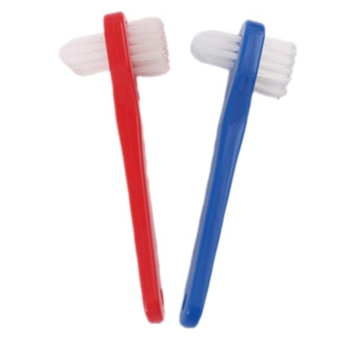 MOLUCKFU Cepillo De Dientes Para Dentaduras Postizas Cepillo Doble Cabezal Universal 2 Unidades Mango Ergonómico Limpieza De Prótesis Parciales Y Completas Zonas De Difícil Acceso