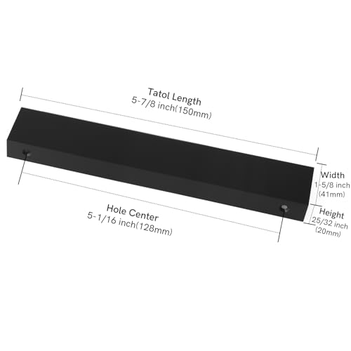 Image of Rergy 10 Pack 7-1 /2 inch Cabinet Pulls Black Finger Pulls for Cabinets