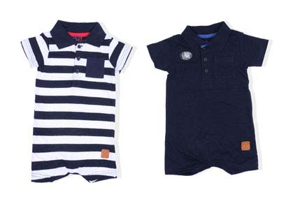 JSR New Born Baby Boys and Girls Short Sleeve Cotton Jumpsuit/Onesie Romper Set of 2 Clothes