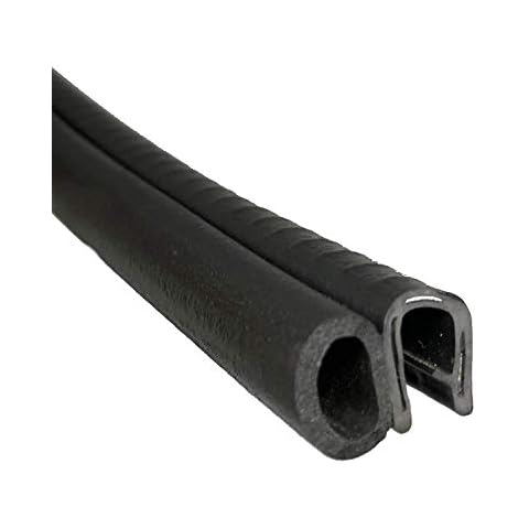 Trim Seal with Side Bulb | PVC Plastic Trim with EPDM Rubber Bulb Seal | Fits 1/4” Edge, 3/8” Bulb Seal Diameter (25 Feet) Cover