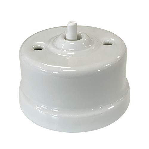 Commutateur en porcelaine blanche interrupteur rétro rotatif sans ruban pour rénovation