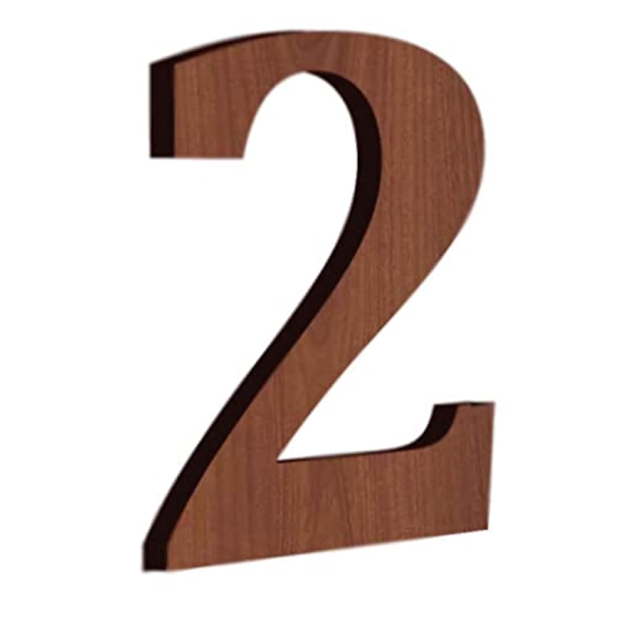 Large Wooden Number 2 for Wall Decoration
