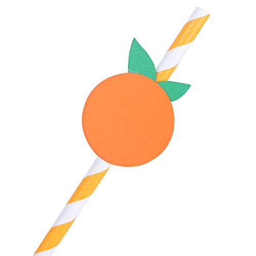 Pitillos de papel naranja biodegradables pack 15 piezas miniatura 7