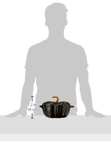Image of Staub Cast Iron 3.5-qt Pumpkin Cocotte - Matte Black
