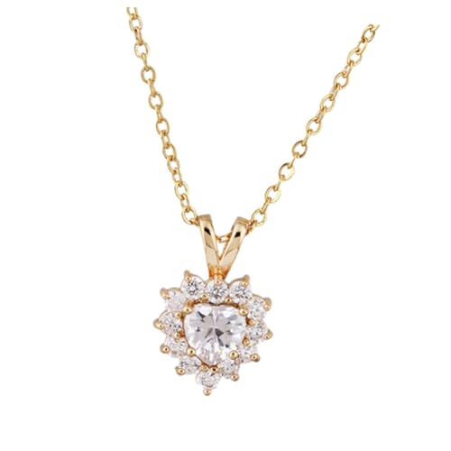 Pendentif coeur en micro-inlay et zircon | Collier élégant pour femme