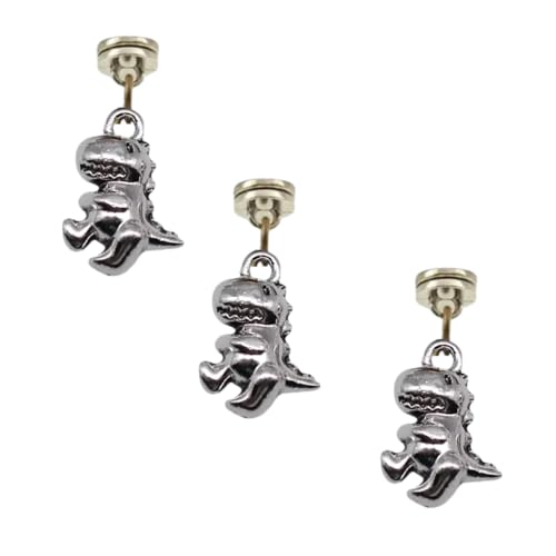 Silver Hinge Head Home Decoration Dinosaurs,Magnetic Hinge Dropper Hanging,Magnetic Hinge Head Toppers,Door Hinge Pin Topper (Silver)