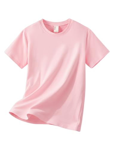 PATPAT Girls Pink T Shirts Size 9-10 Years Pink Cotton Shirts for Girls Summer Tops Basic Tees