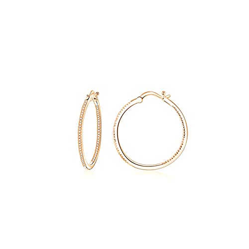Boucles d'oreilles créoles et puces en zircone cubique pour femme et fille